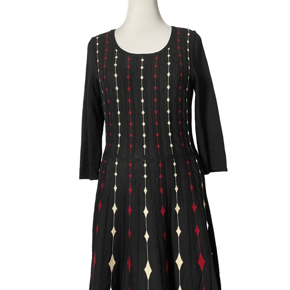 Danny & Nicole Black Fit and Flare Midi Sweater Dress Size L - Picture 7 of 9